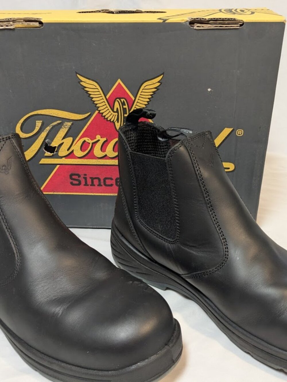MEN'S 13-MED THOROGOOD 804-6134 6″ QUICK RELEASE COMPOSITE TOE BOOTS BLACK